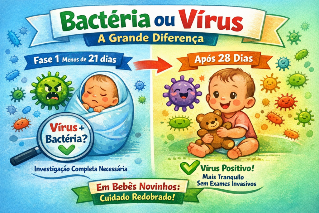 bacteria virus Meu Bebê está com Febre: O Guia Essencial para Mães de Primeiras Viagens (8 a 60 dias)