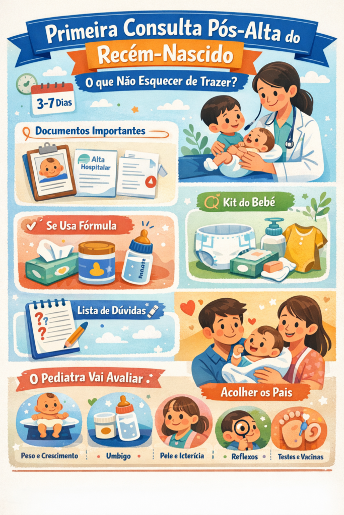 primeira consuilta Primeira Consulta Pós-Alta do Recém Nascido: O que não esquecer de trazer?