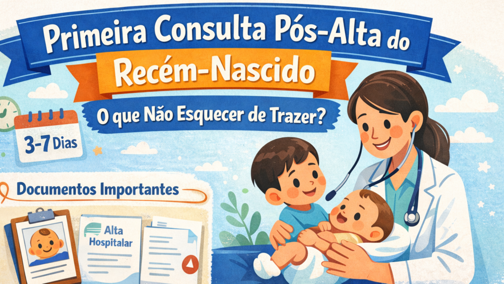 primeira consulta destaque e1770746230395 Primeira Consulta Pós-Alta do Recém Nascido: O que não esquecer de trazer?