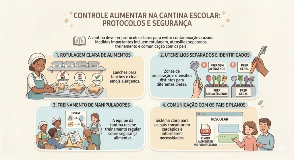 Controle alimentar na cantina escolar Alergia na Escola: O guia de segurança que todo pai e professor precisa ler